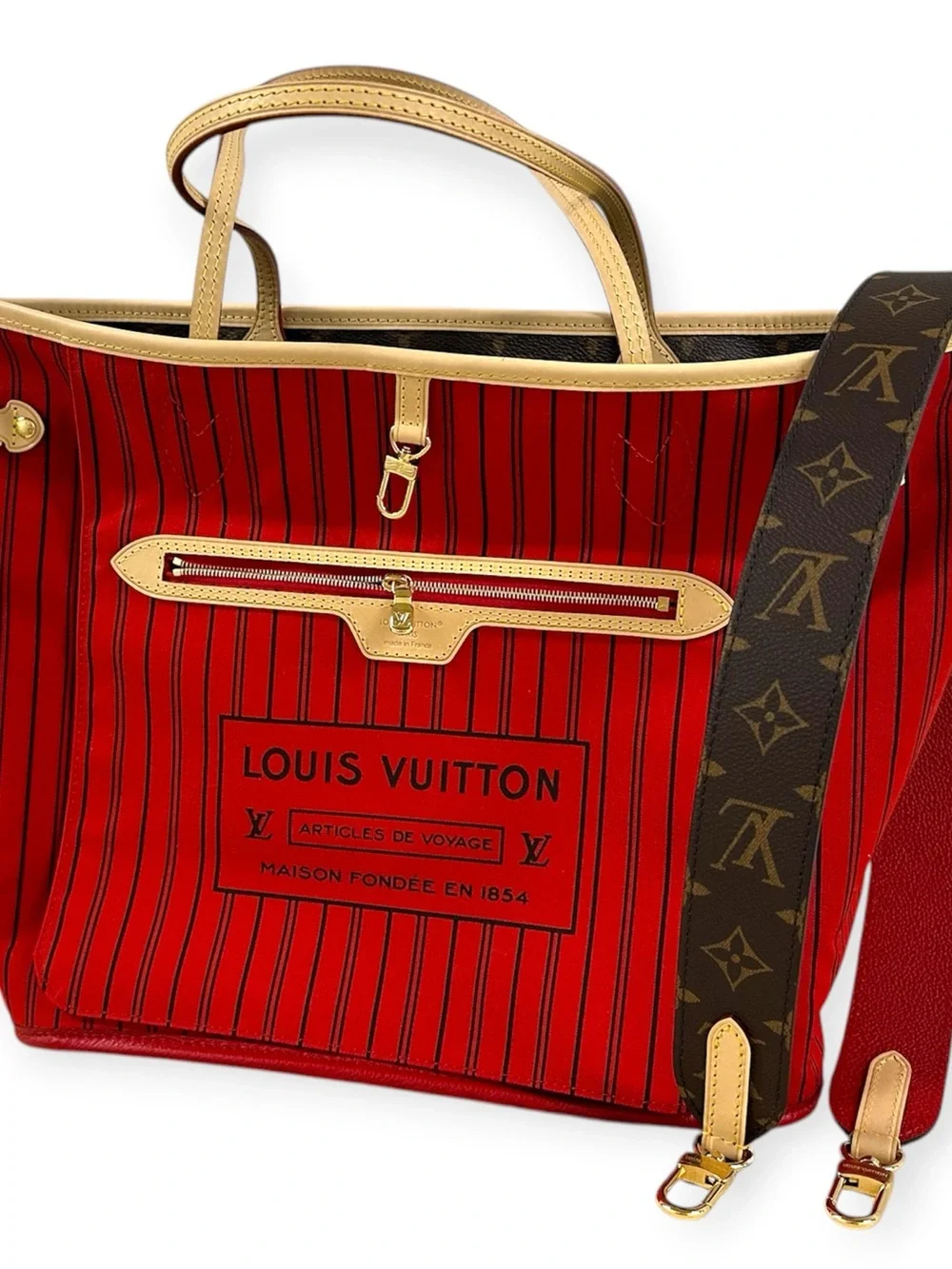 New Louis Vuitton Neverfull Bandouliere Inside Out MM Monogram Reversible M12096 - Picture 4 of 16